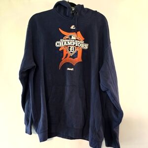 DETROIT TIGERS 2012 AMERICA LEAGUE CHAMPIONS HODDIE SWEATSHIRTS BLUE ORANGE SZXL